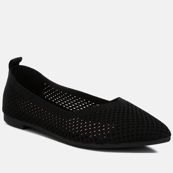 London Rag Shoes - London Rag Selaris Black Fly Knit Slip On Ballerinas/NIB/9